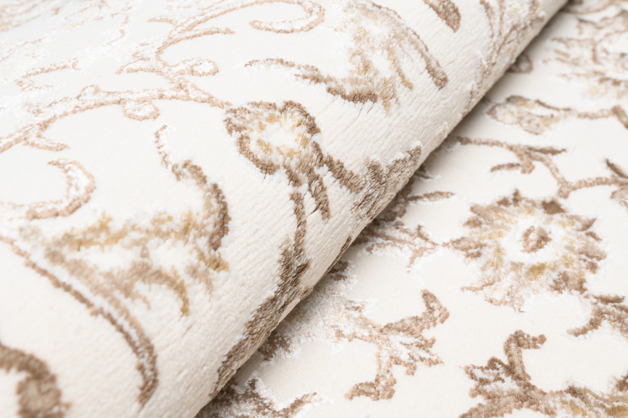 Tappeto Hera Vintage Crema Beige Cornice Effetto 3D