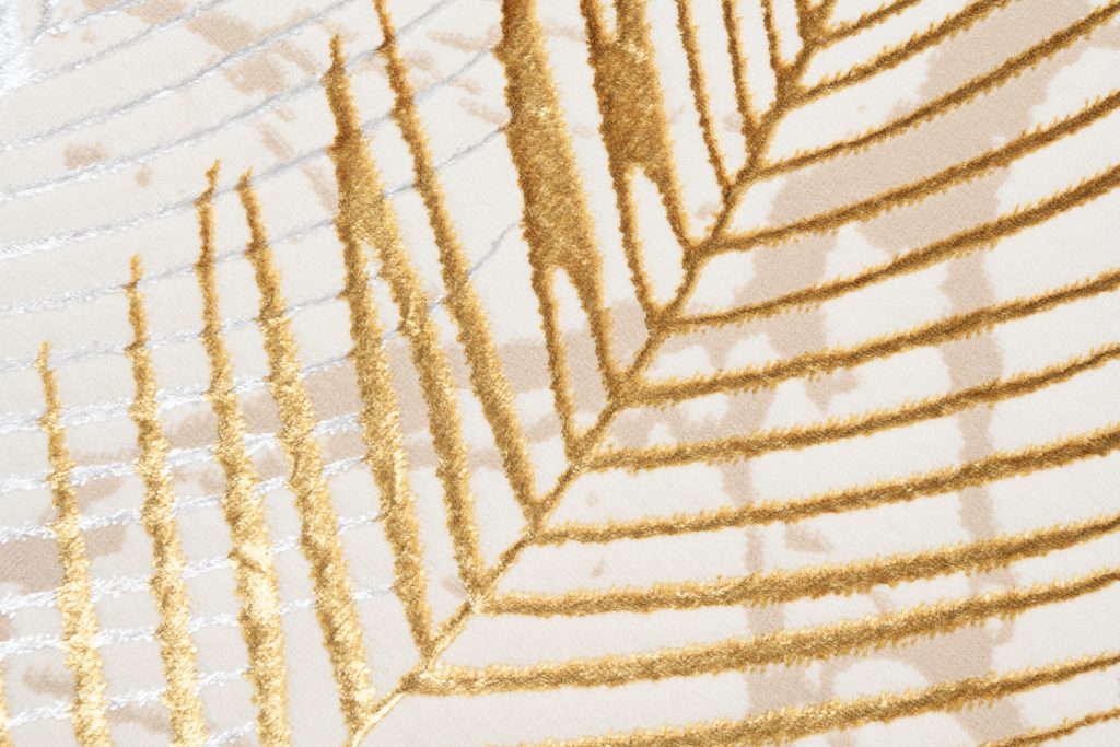 Tappeto Golden Crema Oro Marrone Foglie