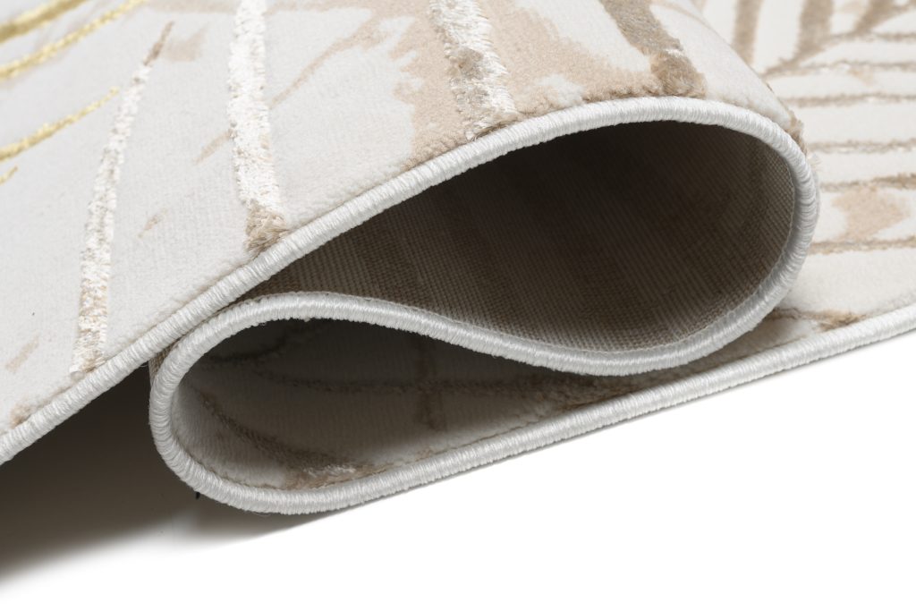 Tappeto Golden Crema Oro Marrone Foglie