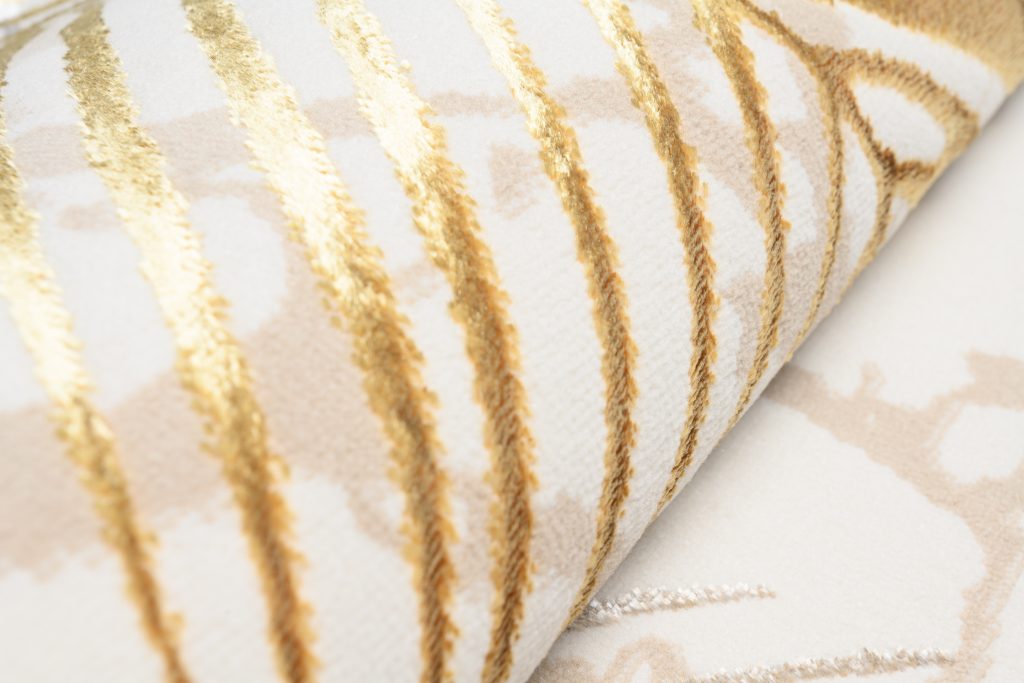 Tappeto Golden Crema Oro Marrone Foglie
