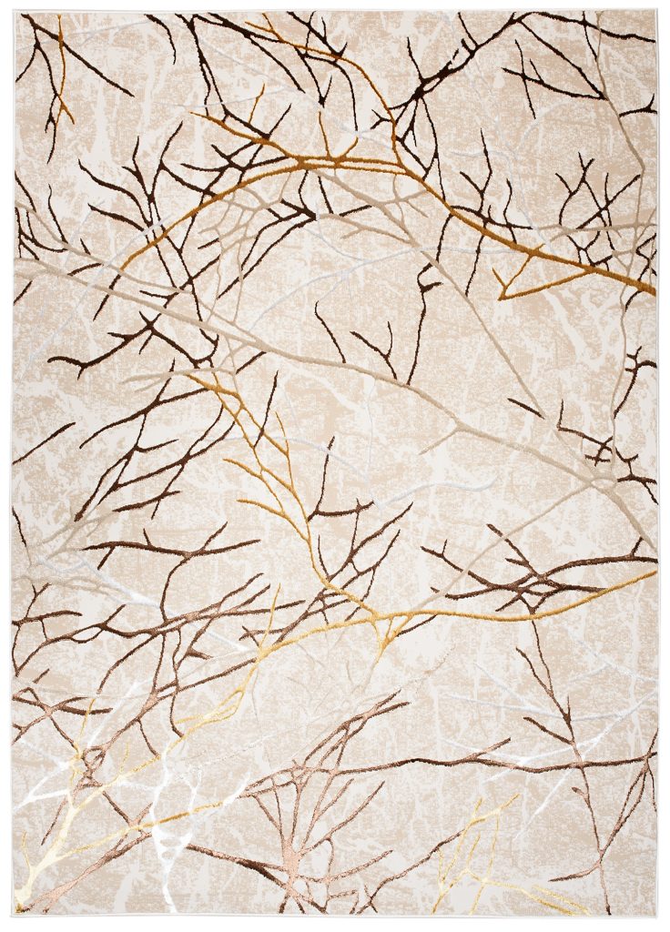 Tappeto Golden Beige Oro Marrone Linee
