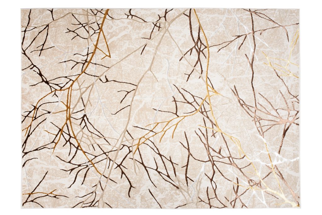 Tappeto Golden Beige Oro Marrone Linee