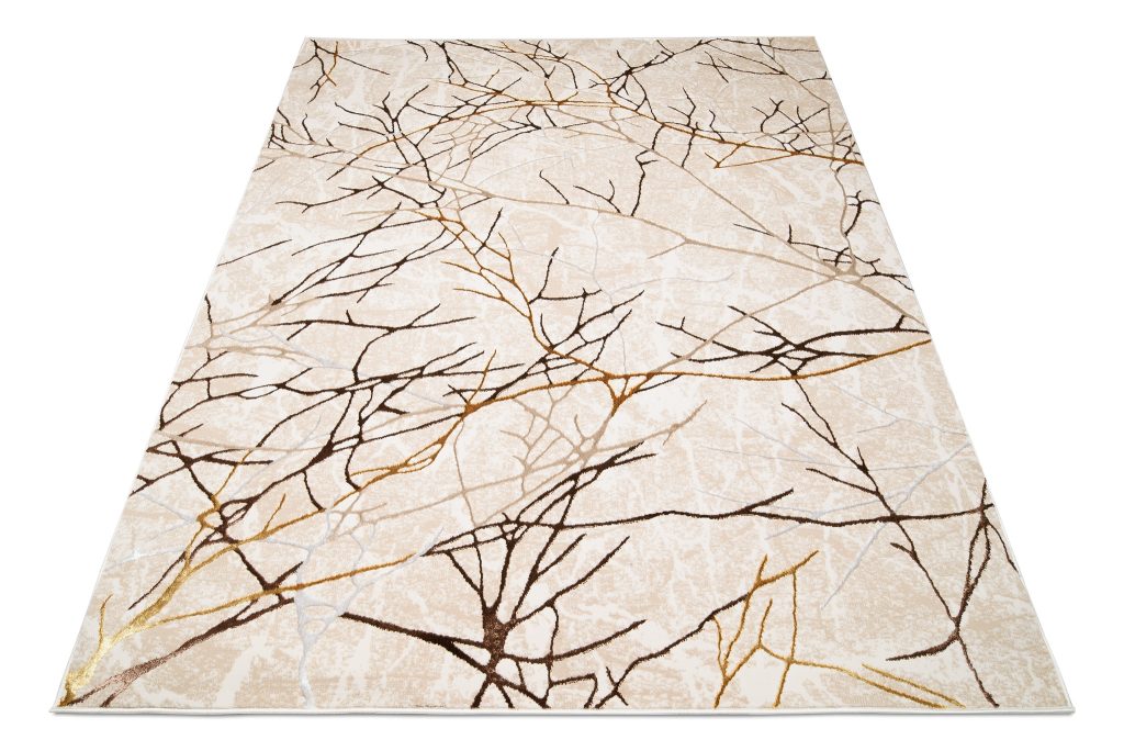 Tappeto Golden Beige Oro Marrone Linee