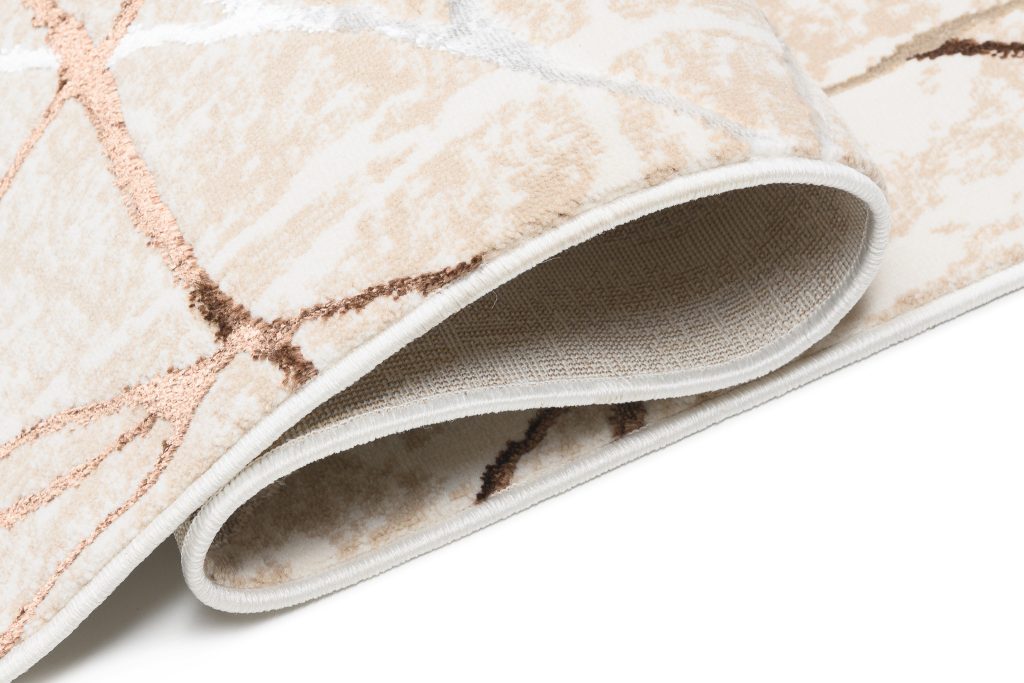 Tappeto Golden Beige Oro Marrone Linee