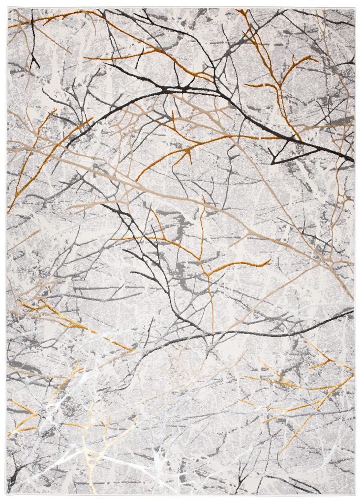 Tappeto Golden Grigio Oro Marrone Linee