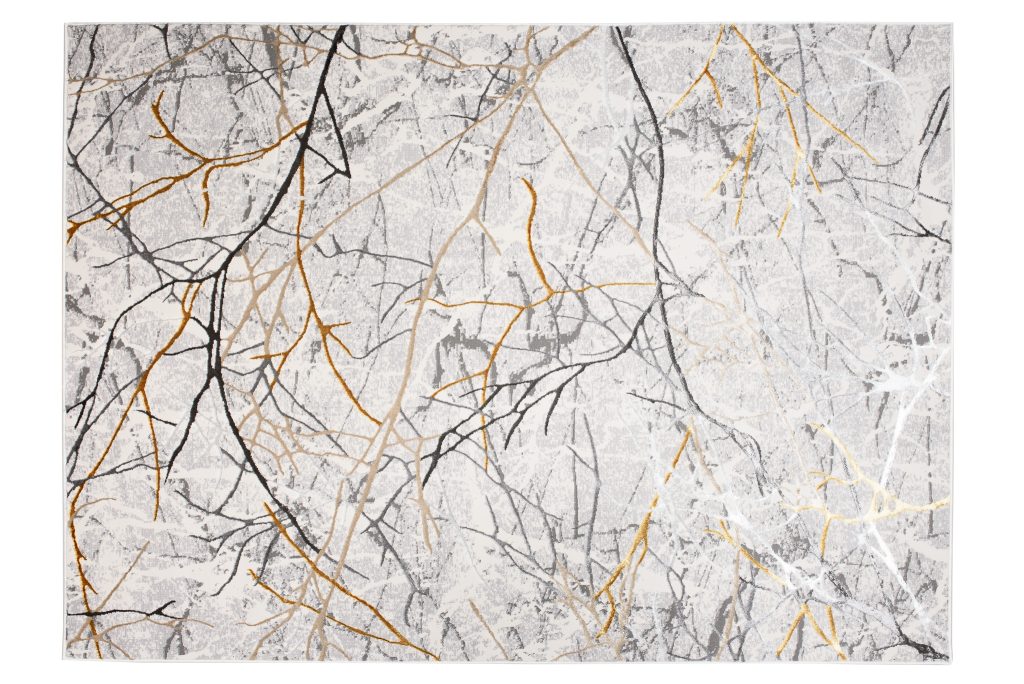 Tappeto Golden Grigio Oro Marrone Linee
