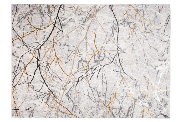 Tappeto Golden Grigio Oro Marrone Linee