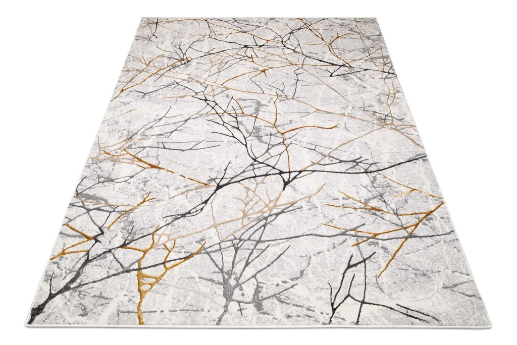 Tappeto Golden Grigio Oro Marrone Linee
