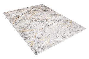 Tappeto Golden Grigio Oro Marrone Linee