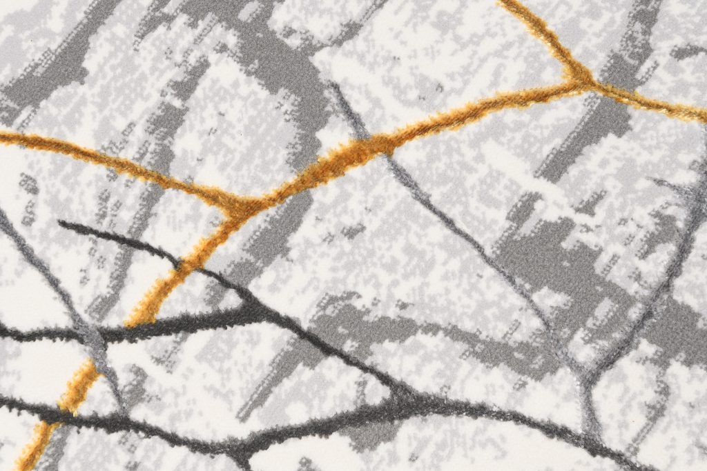 Tappeto Golden Grigio Oro Marrone Linee
