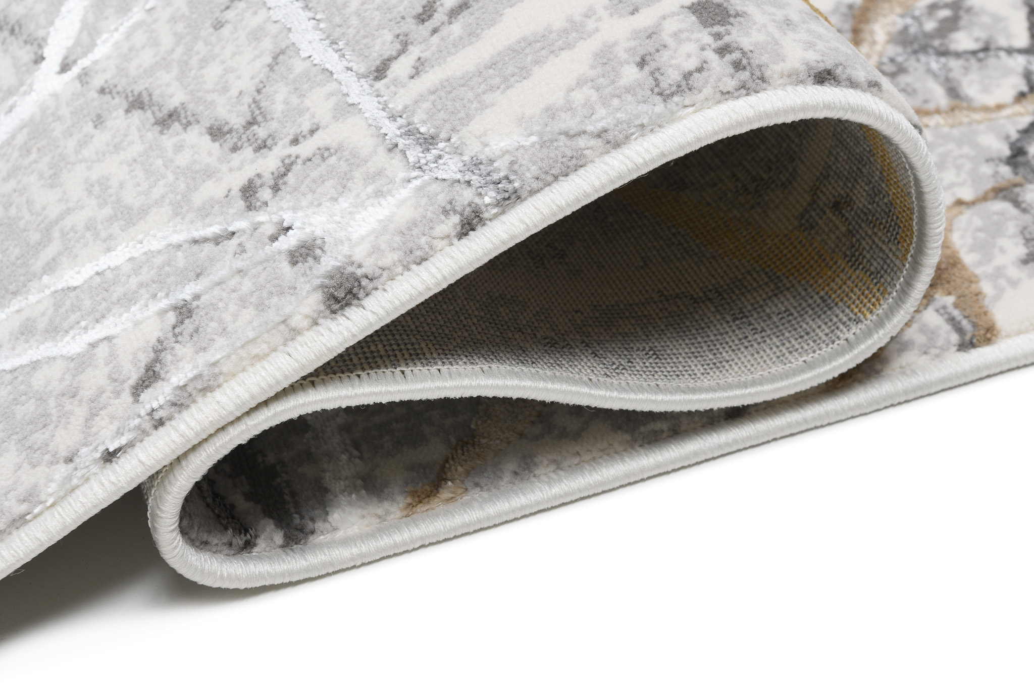 Tappeto Golden Grigio Oro Marrone Linee