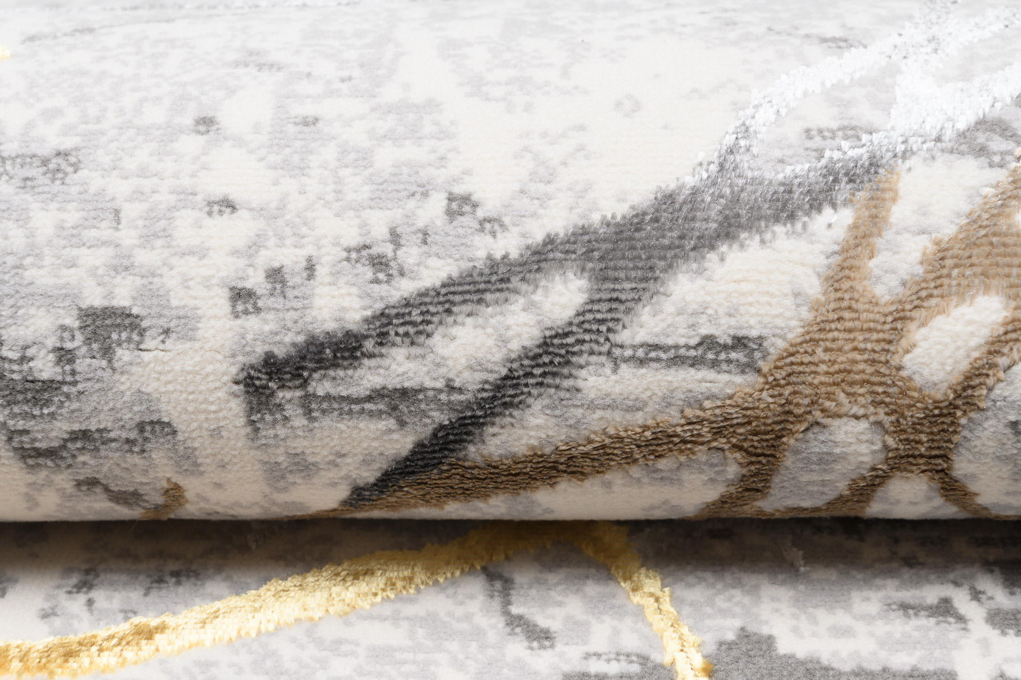 Tappeto Golden Grigio Oro Marrone Linee