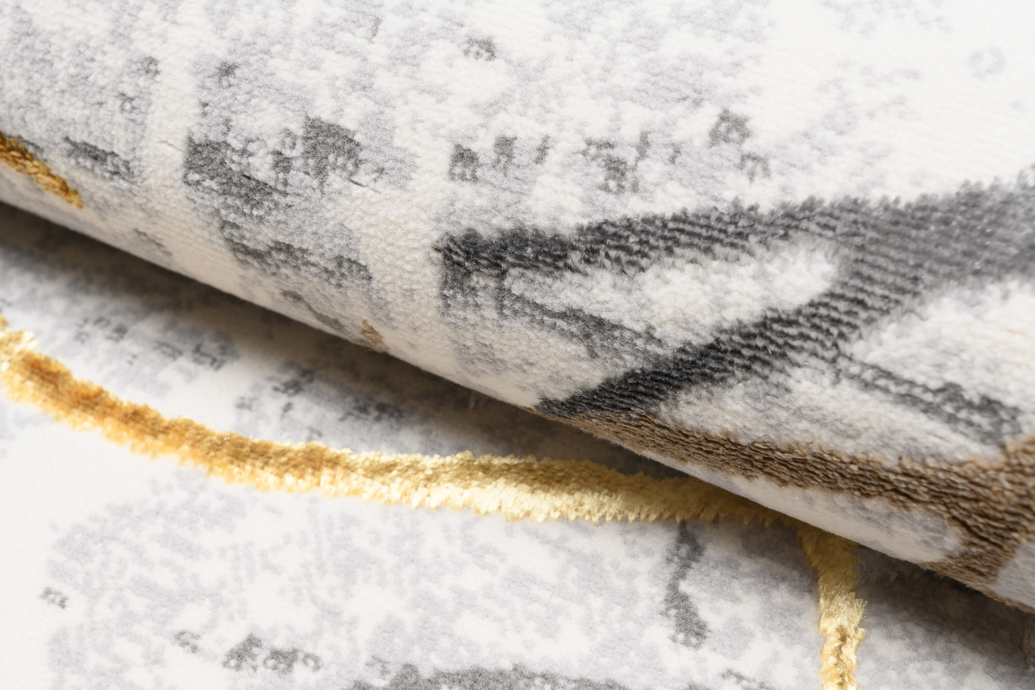 Tappeto Golden Grigio Oro Marrone Linee