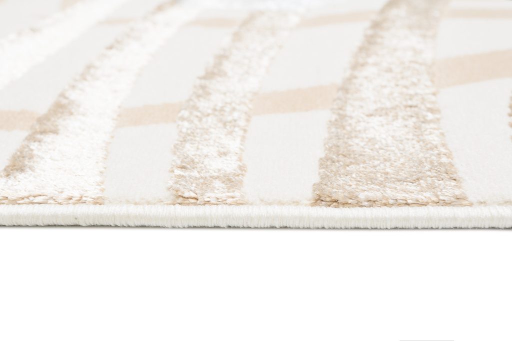 Tappeto Golden Crema Oro Beige Foglie
