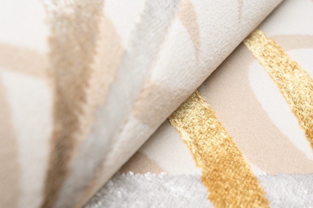 Tappeto Golden Crema Oro Beige Foglie