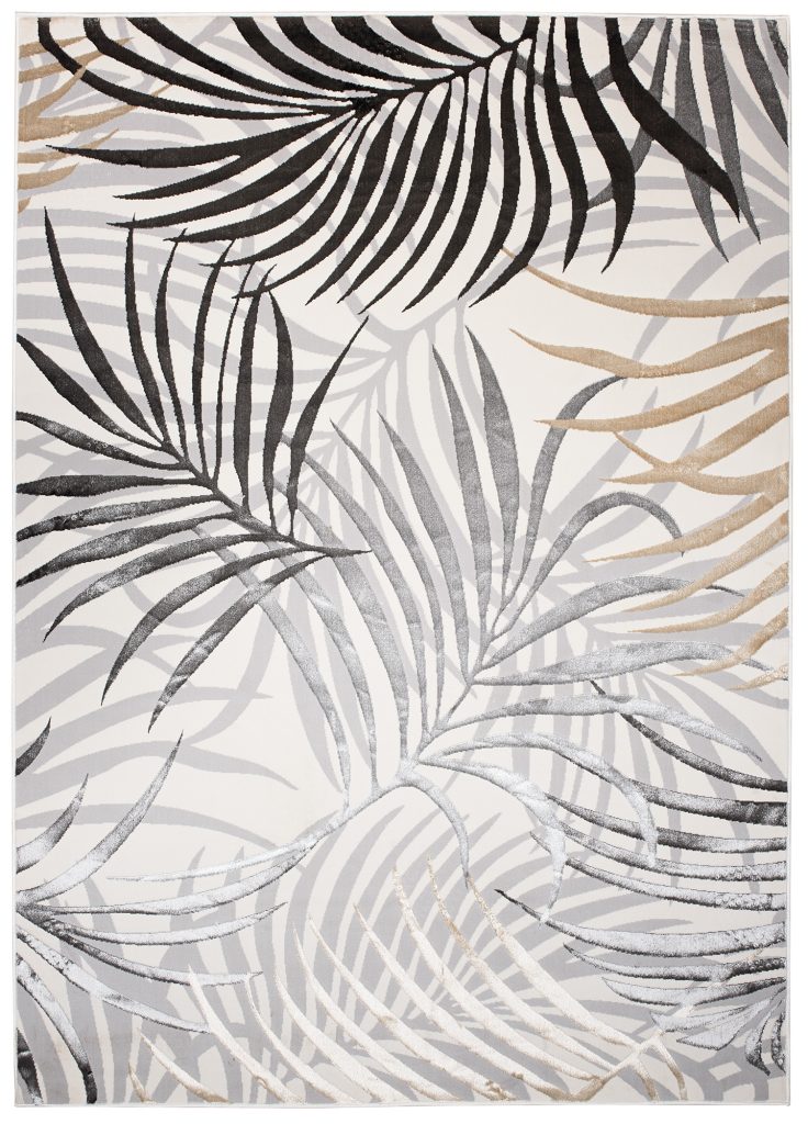 Tappeto Golden Crema Grigio Beige Foglie