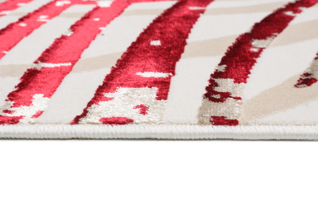 Tappeto Golden Crema Beige Rosso Foglie