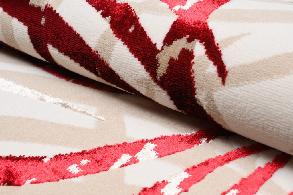 Tappeto Golden Crema Beige Rosso Foglie