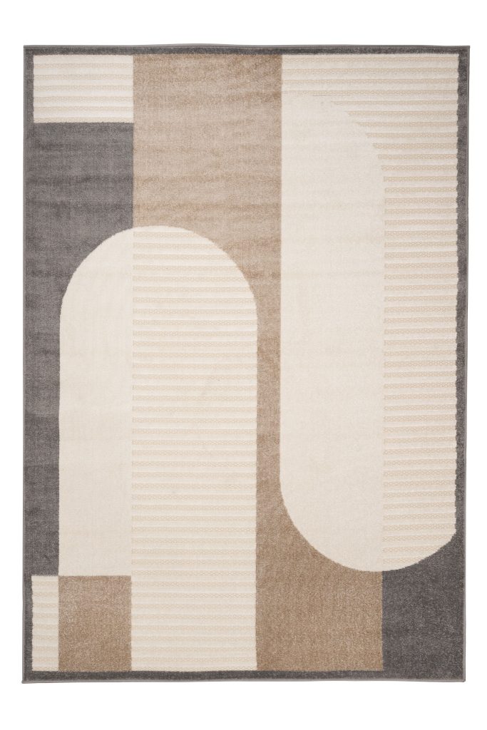 Tappeto Esterno Patio Crema Marrone Grigio