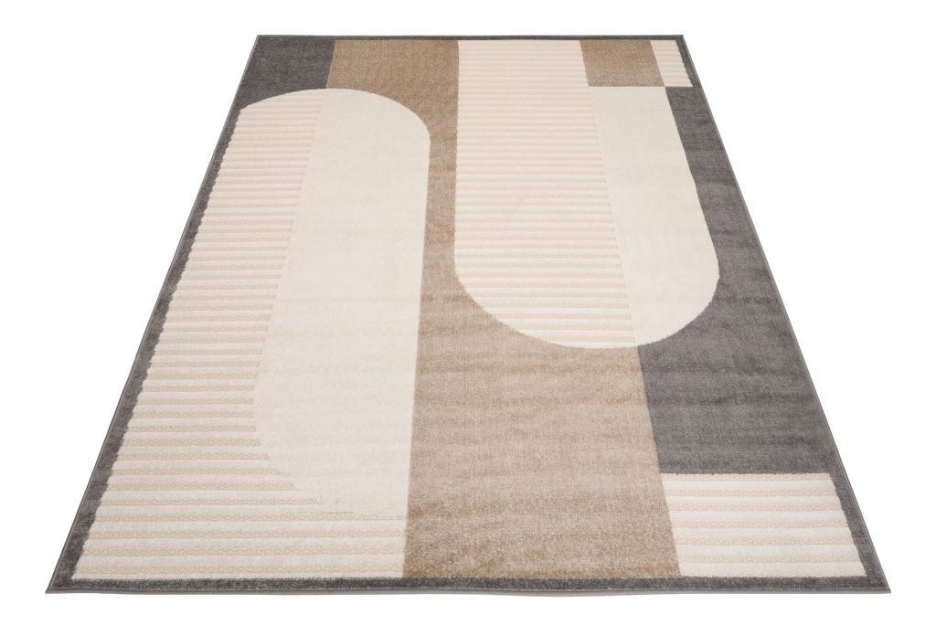 Tappeto Esterno Patio Crema Marrone Grigio