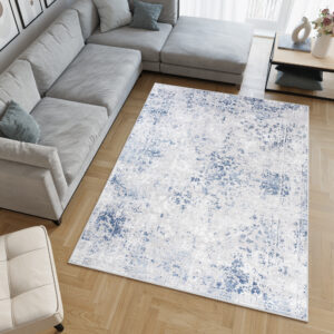 Tappeto Sky Blu Grigio Cornice Ornamenti