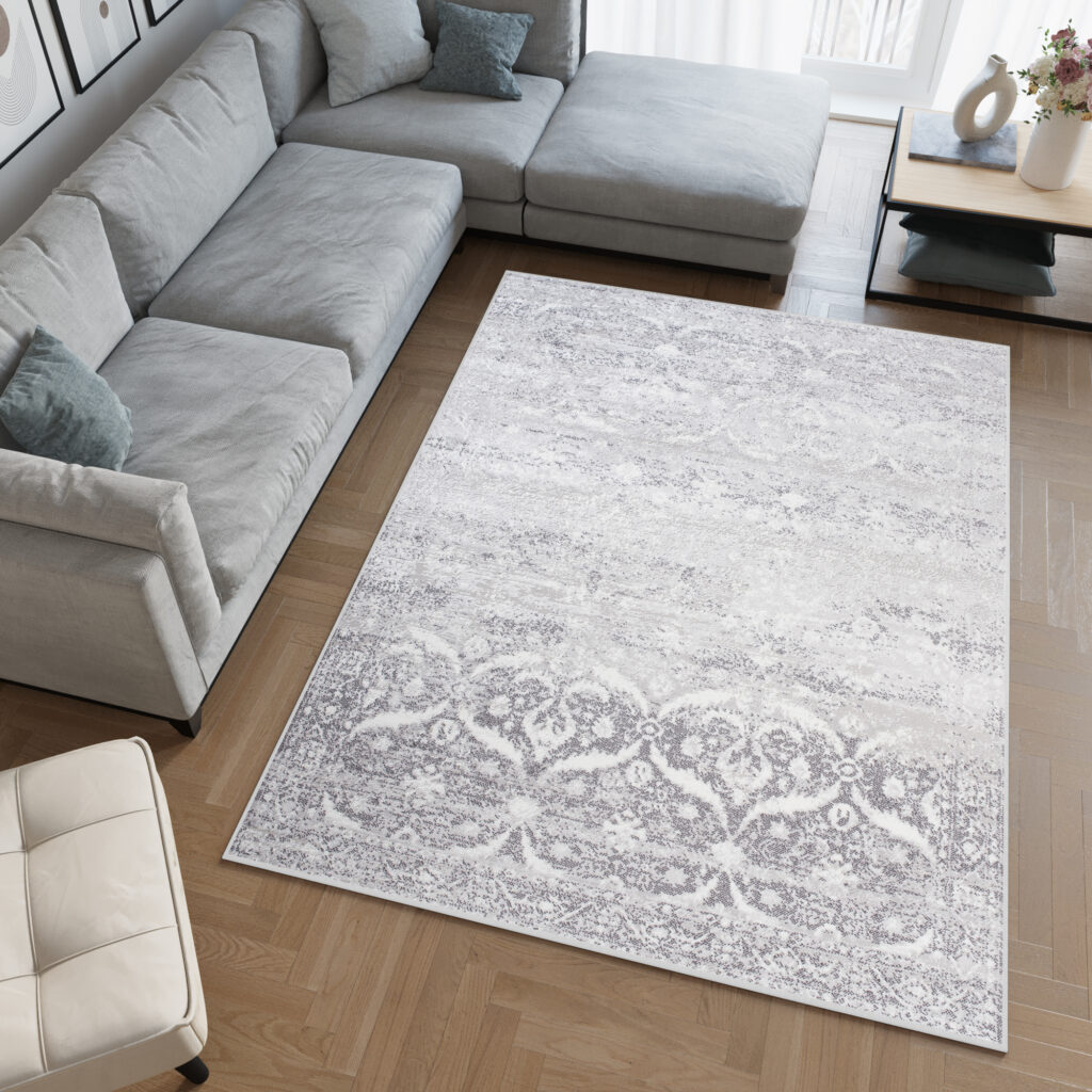 Tappeto Sky Grigio Vintage Floreale Sfumature
