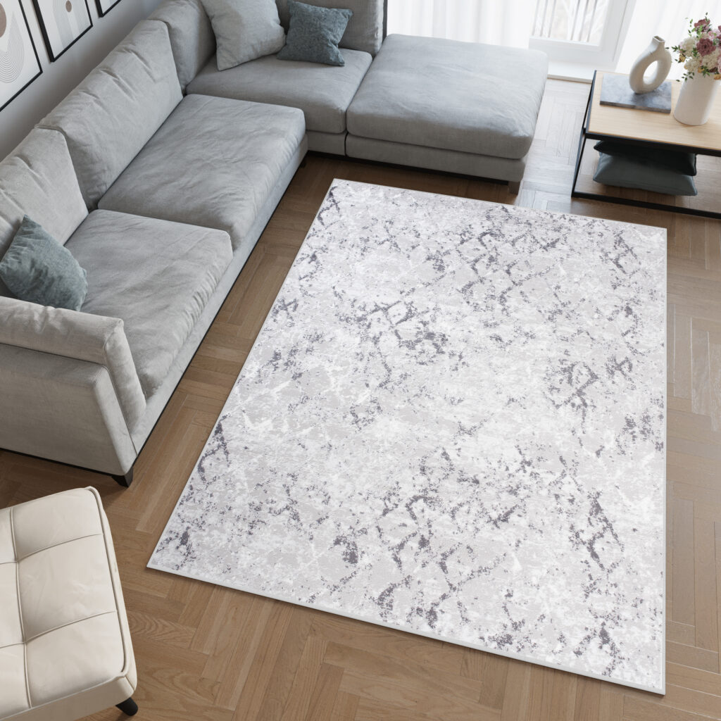 Tappeto Sky Grigio Geometrico Diamanti