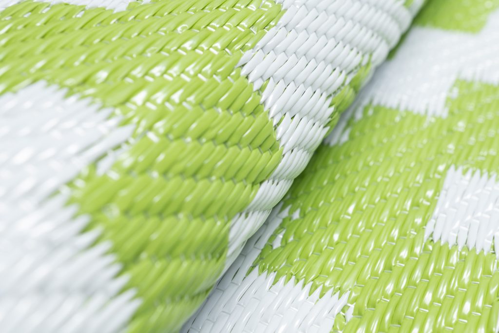 Tappeto Ibiza per Esterno Bifacciale Impermeabile Verde Bianco