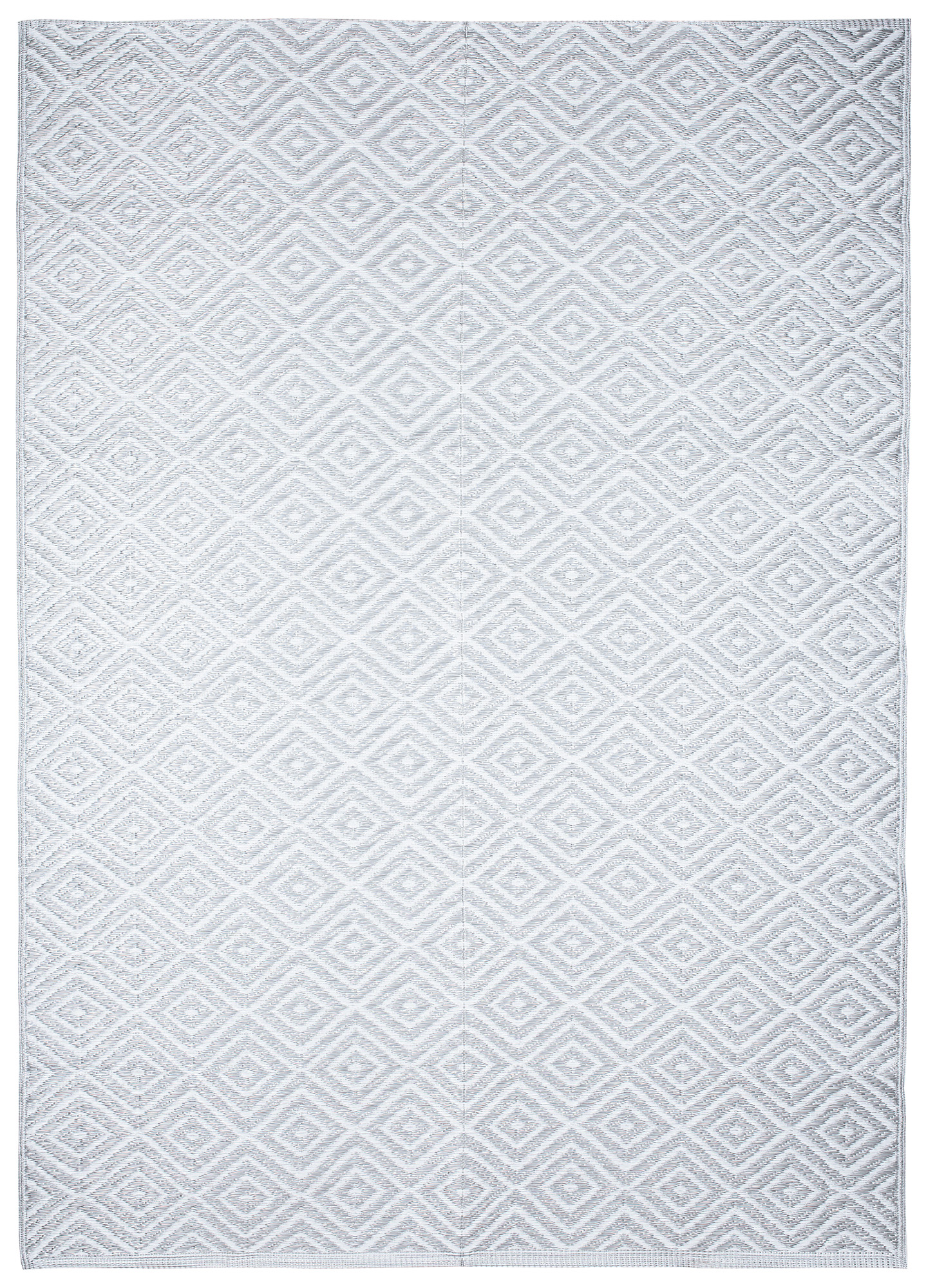 Tappeto Ibiza per Esterno Bifacciale Impermeabile Grigio Bianco Rombi