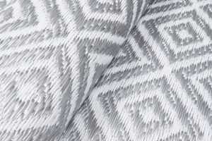 Tappeto Ibiza per Esterno Bifacciale Impermeabile Grigio Bianco Rombi