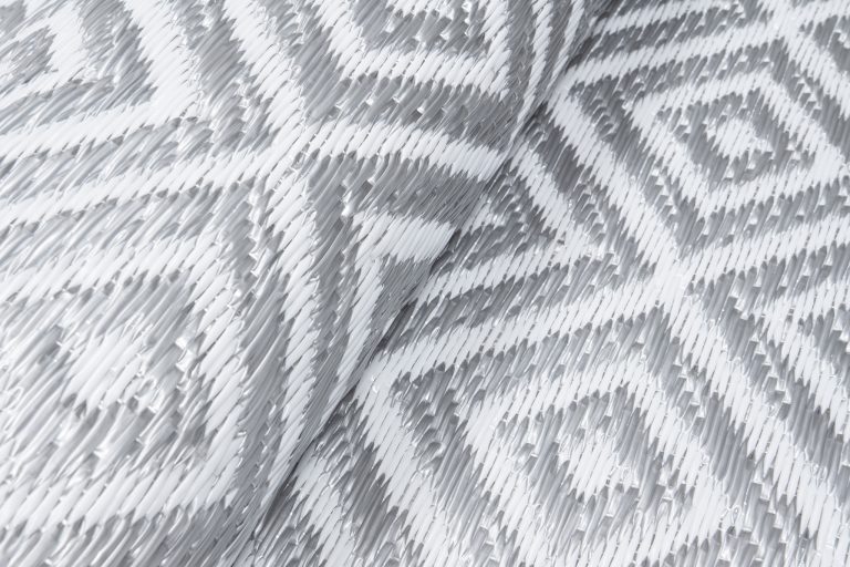 Tappeto Ibiza per Esterno Bifacciale Impermeabile Grigio Bianco Rombi