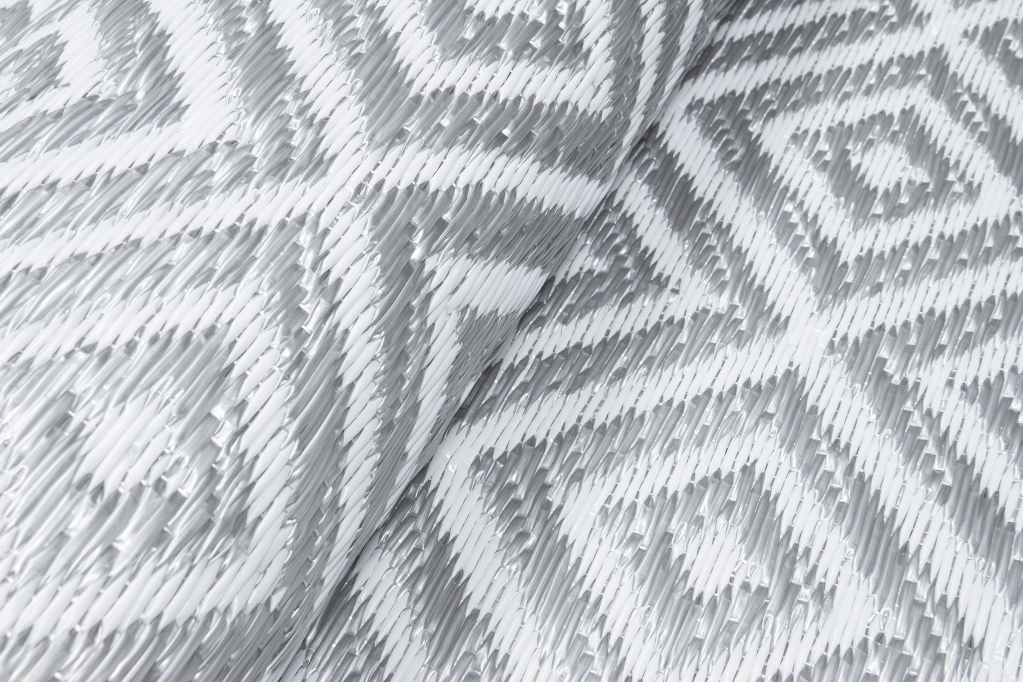 Tappeto Ibiza per Esterno Bifacciale Impermeabile Grigio Bianco Rombi