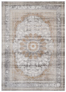 Tappeto Hera Grigio Beige Crema Rosetta Effetto 3D