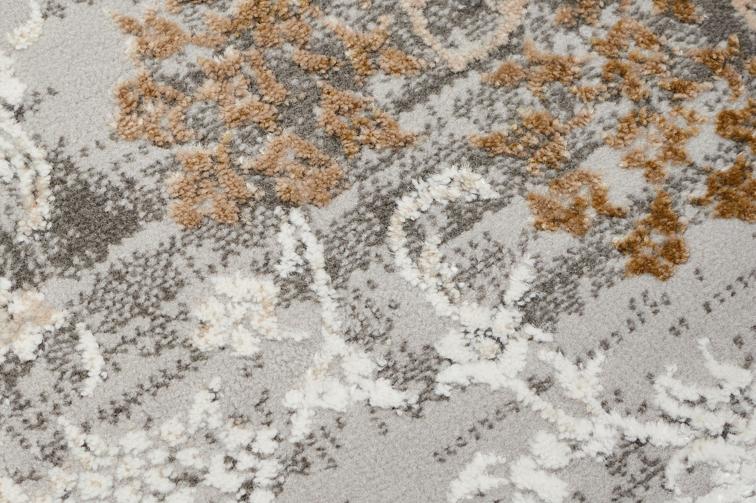 Tappeto Hera Grigio Beige Crema Rosetta Effetto 3D