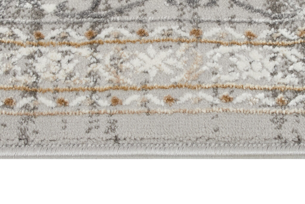 Tappeto Hera Grigio Beige Crema Rosetta Effetto 3D