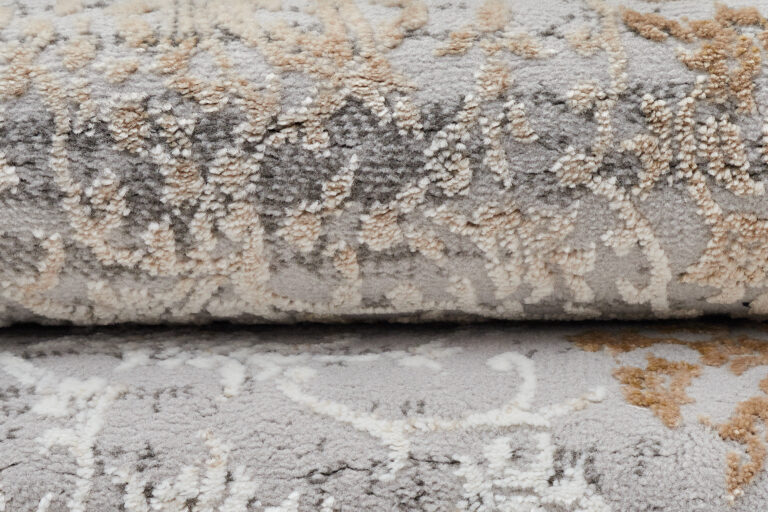 Tappeto Hera Grigio Beige Crema Rosetta Effetto 3D