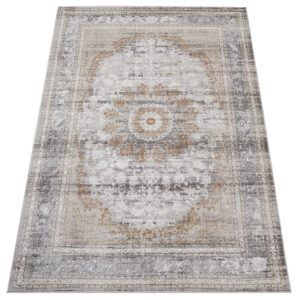 Tappeto Hera Grigio Beige Crema Rosetta Effetto 3D