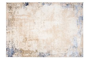 Tappeto Hera Crema Beige Blu Moderno Effetto 3D
