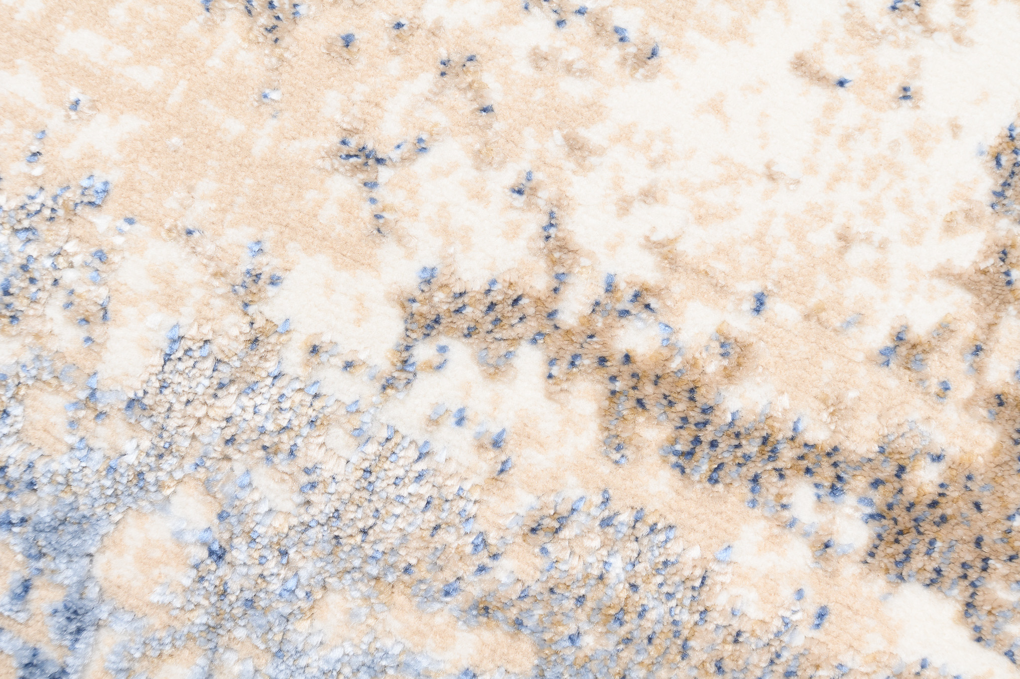 Tappeto Hera Crema Beige Blu Moderno Effetto 3D