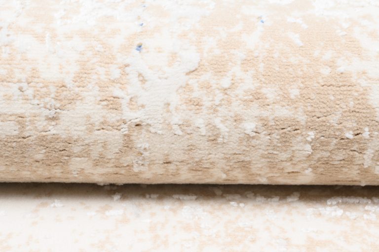 Tappeto Hera Crema Beige Blu Moderno Effetto 3D
