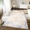 Tappeto Hera Crema Beige Blu Moderno Effetto 3D