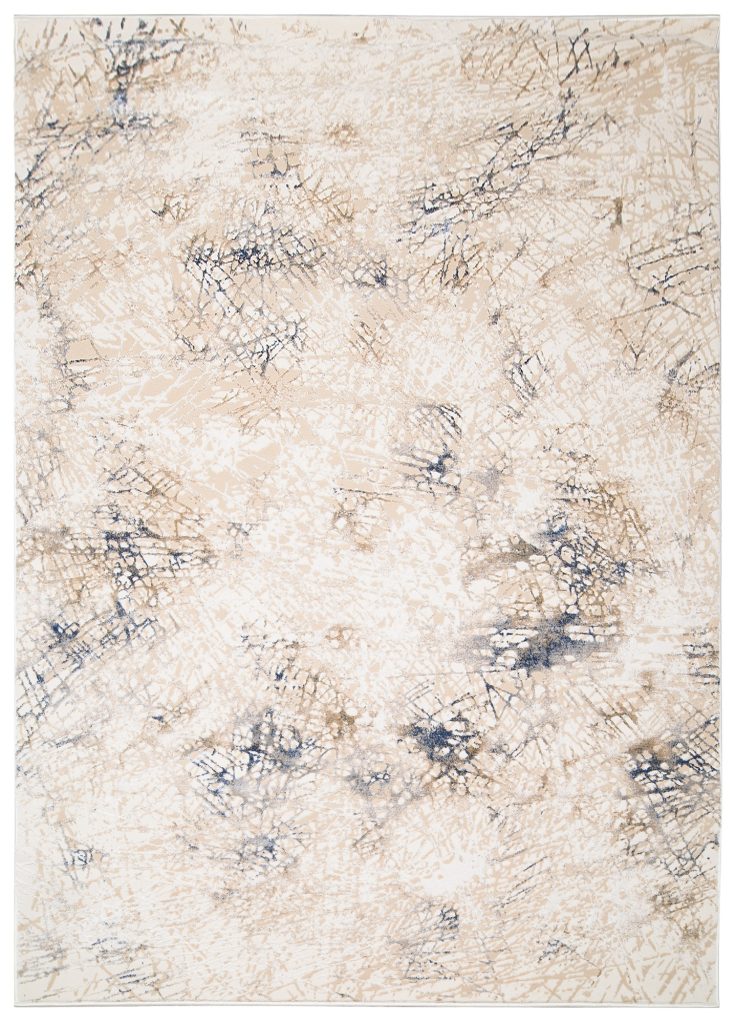 Tappeto Hera Crema Beige Blu Sfumature Effetto 3D
