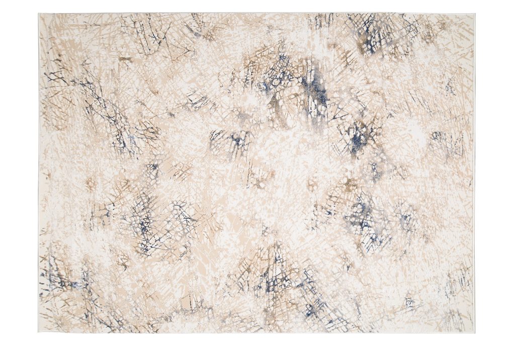 Tappeto Hera Crema Beige Blu Sfumature Effetto 3D