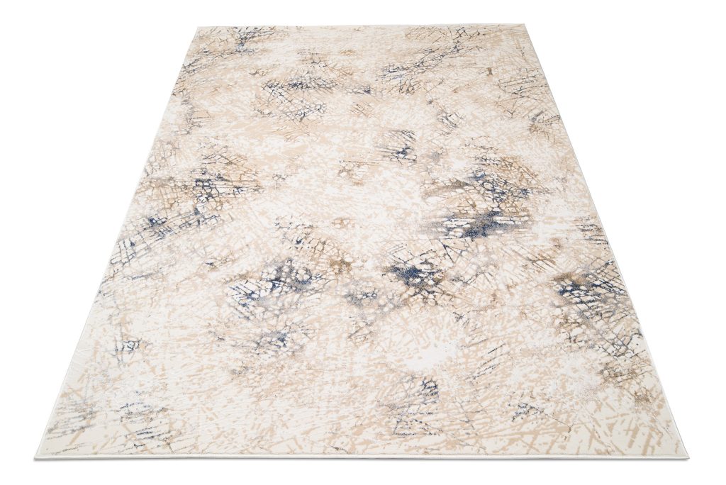 Tappeto Hera Crema Beige Blu Sfumature Effetto 3D