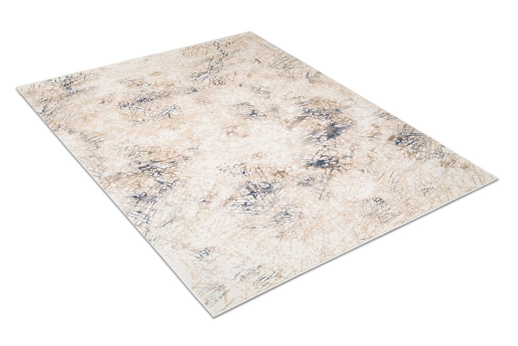 Tappeto Hera Crema Beige Blu Sfumature Effetto 3D