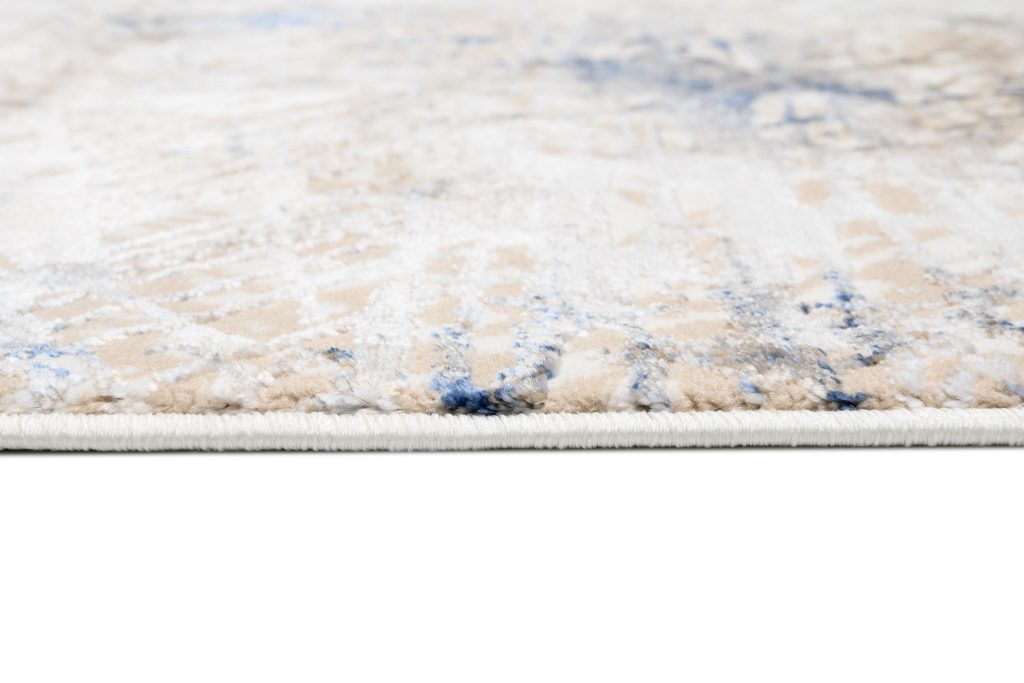 Tappeto Hera Crema Beige Blu Sfumature Effetto 3D