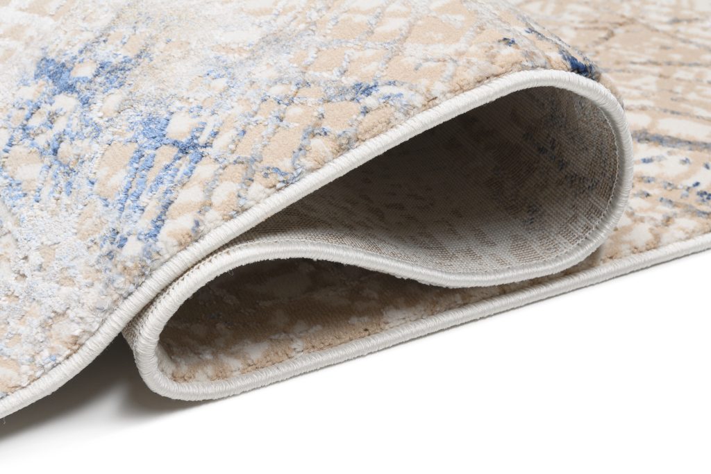 Tappeto Hera Crema Beige Blu Sfumature Effetto 3D