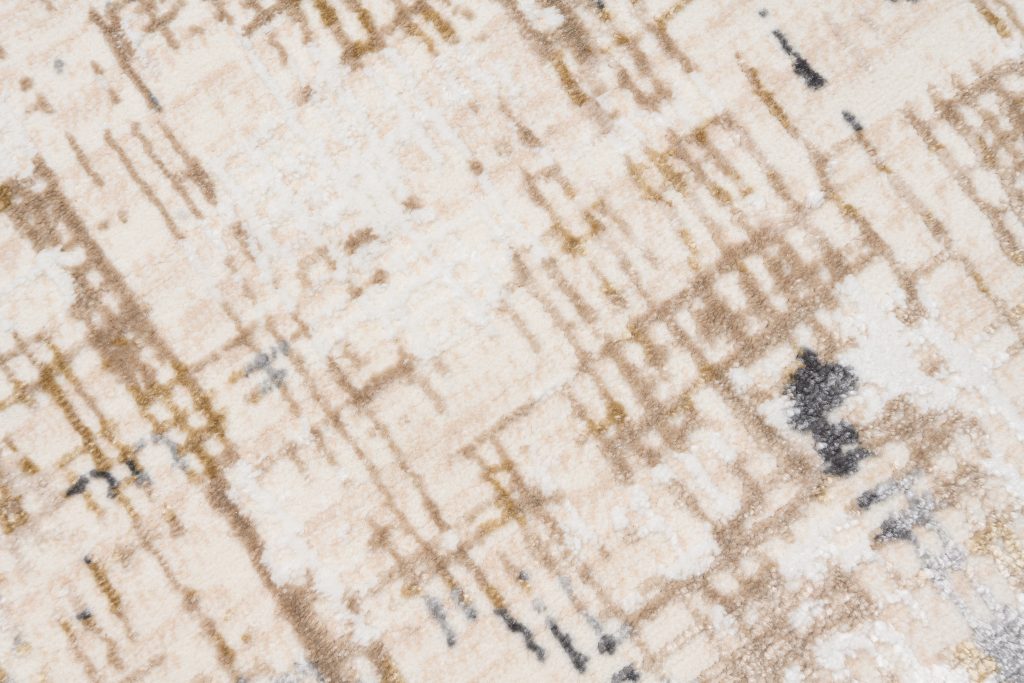 Tappeto Hera Beige Crema Grigio Astratto Strisce Effetto 3D