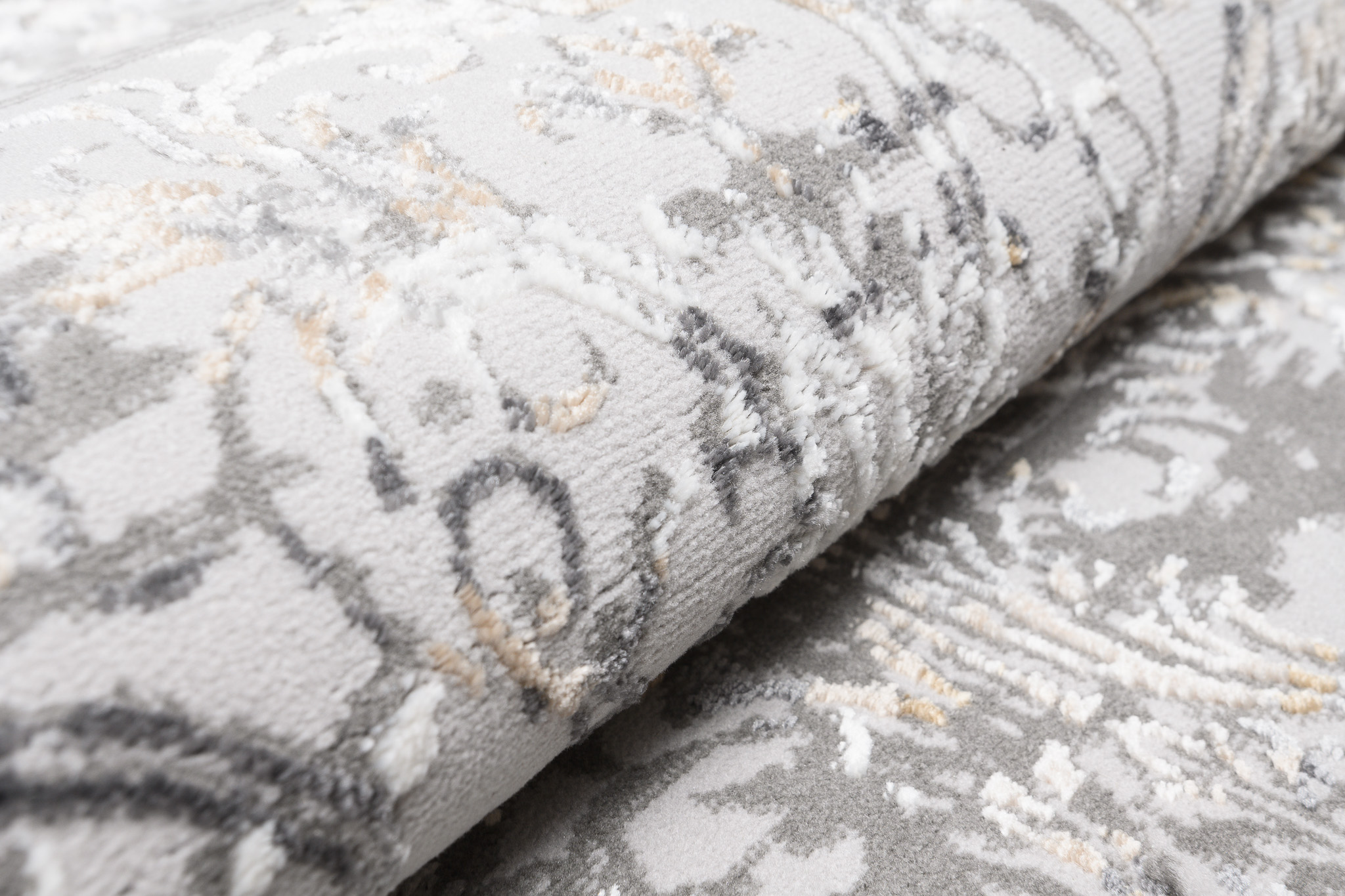 Tappeto Hera Grigio Crema Beige Sfumature Effetto 3D