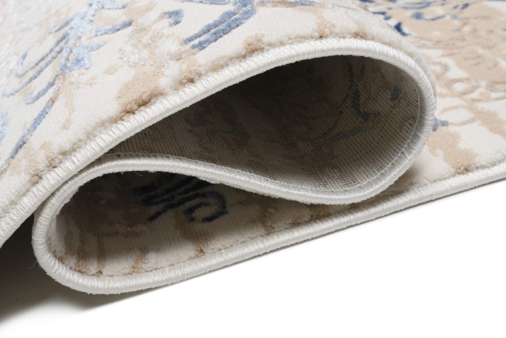 Tappeto Hera Crema Beige Blu Classico Effetto 3D